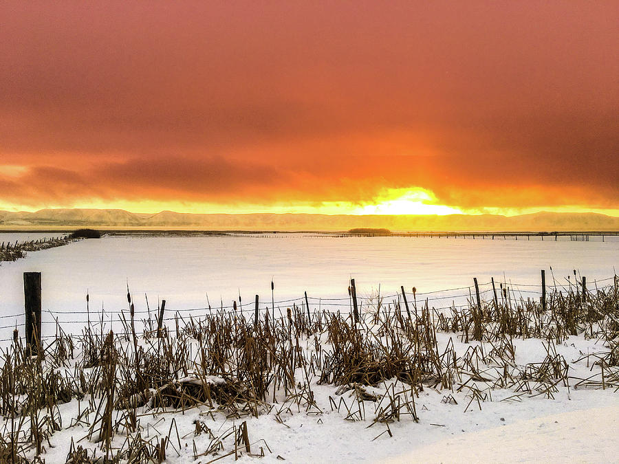 Sunset Photograph - Bear Lake Fire and Ice by Dee Johnson