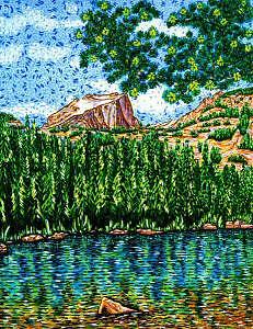National Park Painting - Bear Lake by Max R Scharf National Park Painting - Bear Lake by Max R Scharf