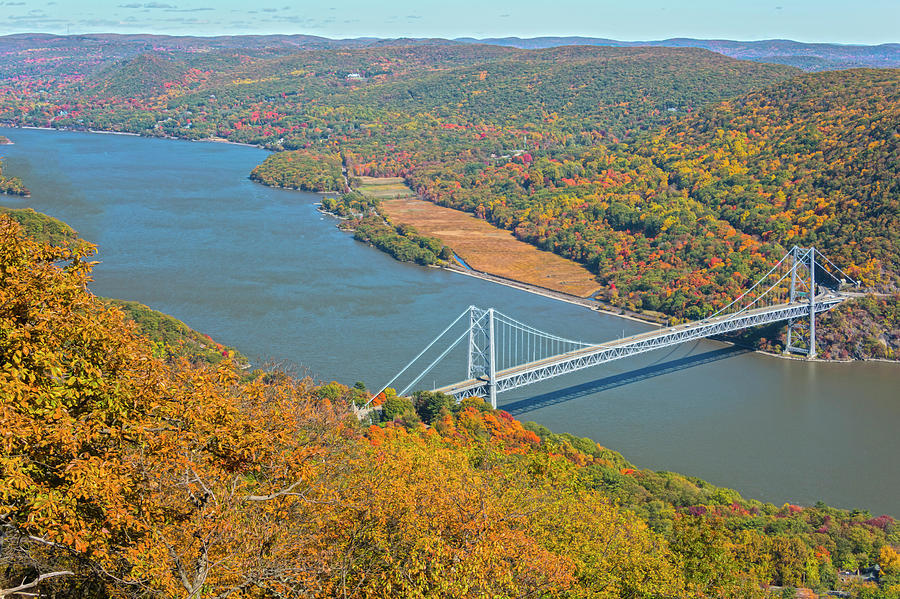 Bridge Photograph -  Bear Mountain Bridge In Autumn Splendor by Angelo Marcialis