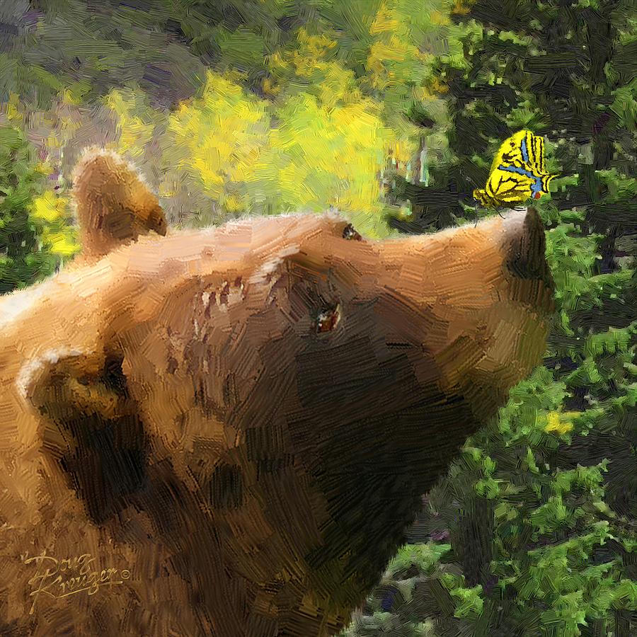 Nature Painting - Bear - N - Butterfly Effect by Doug Kreuger