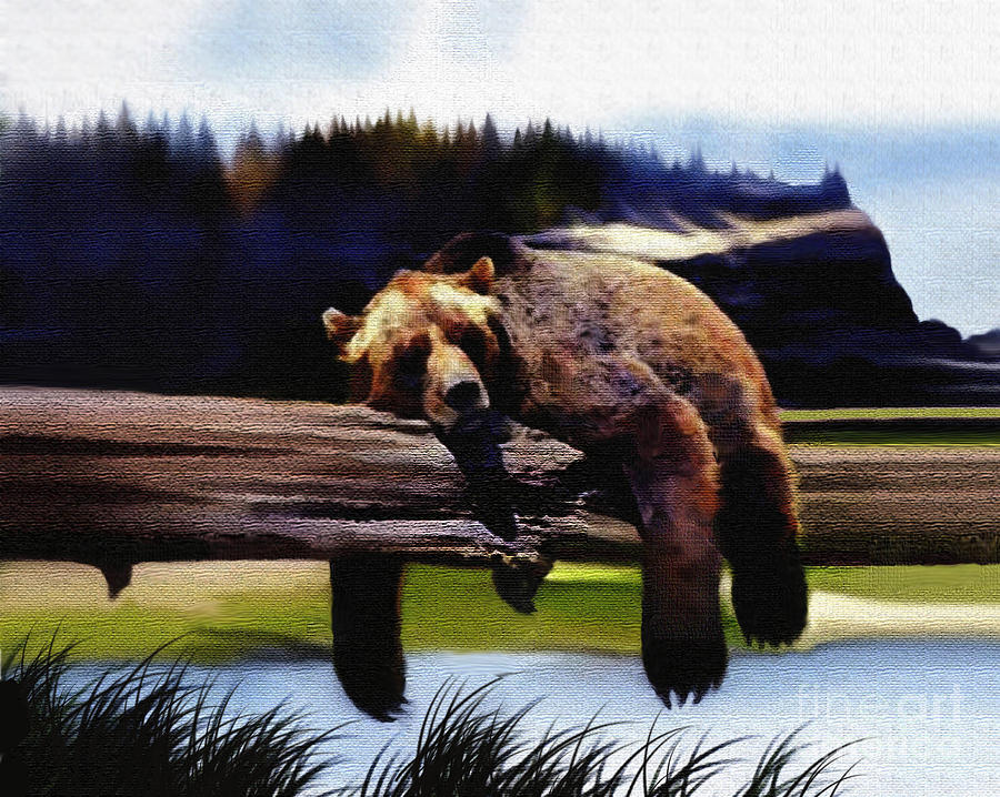 Nature Painting - Bear Nap by Robert Foster