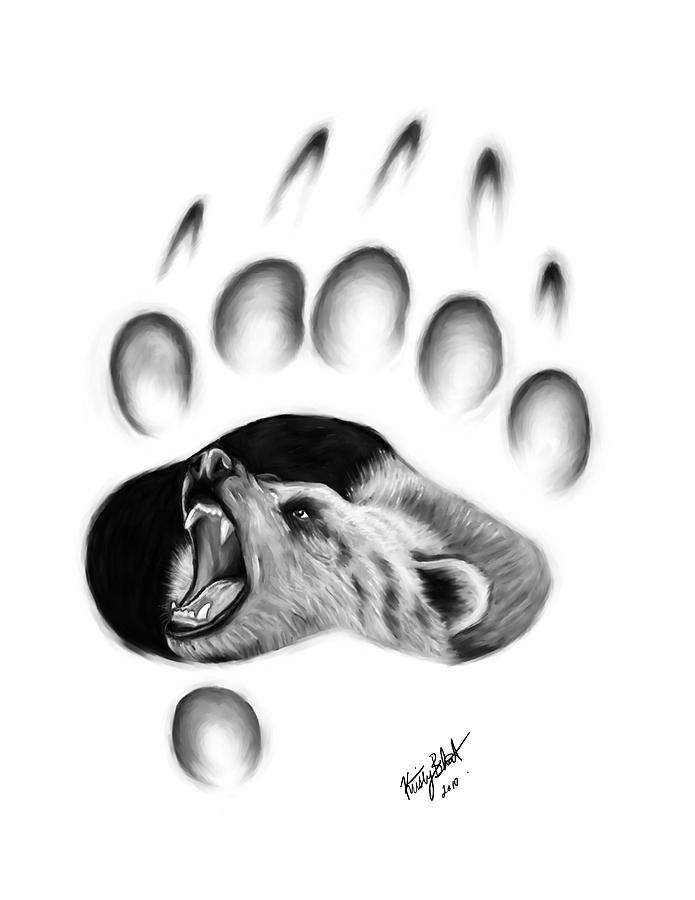 Ib minimal horisont Bear Paw Digital Art by Kristy Blunt