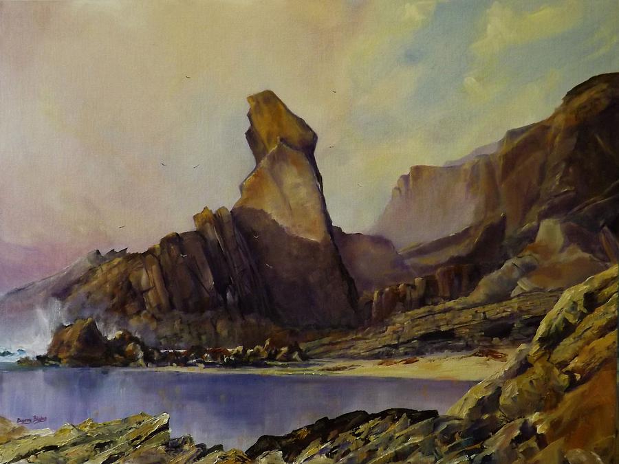 Bear Rock  Hartland Quay Painting by Barry BLAKE