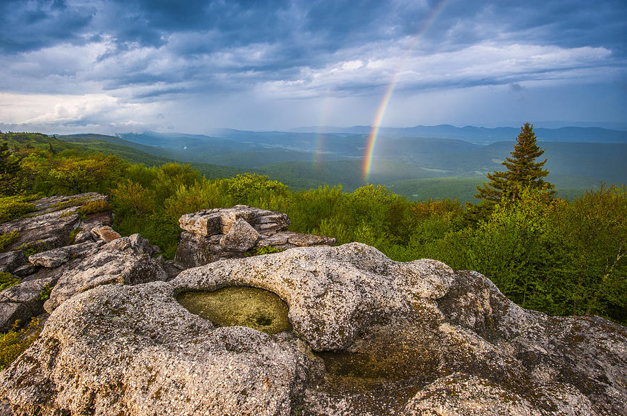 Spring Photograph - Bear Rocks Rainbow by Joseph Rossbach