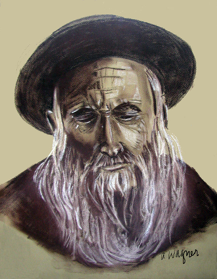 Bearded Chinese Man Pastel by Arline Wagner