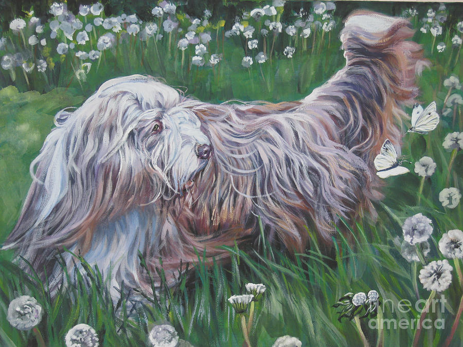 Dog Painting - Bearded Collie by Lee Ann Shepard