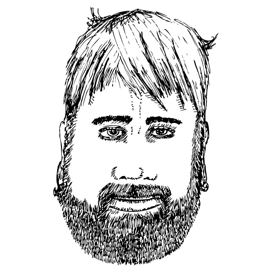 Bearded Man Drawing by Karl Addison Fine Art America