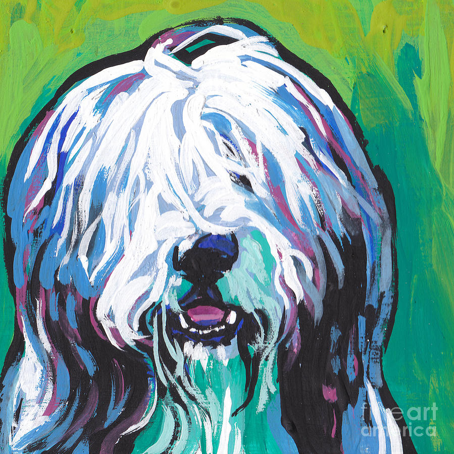 Dog Painting - Beardie by Lea S
