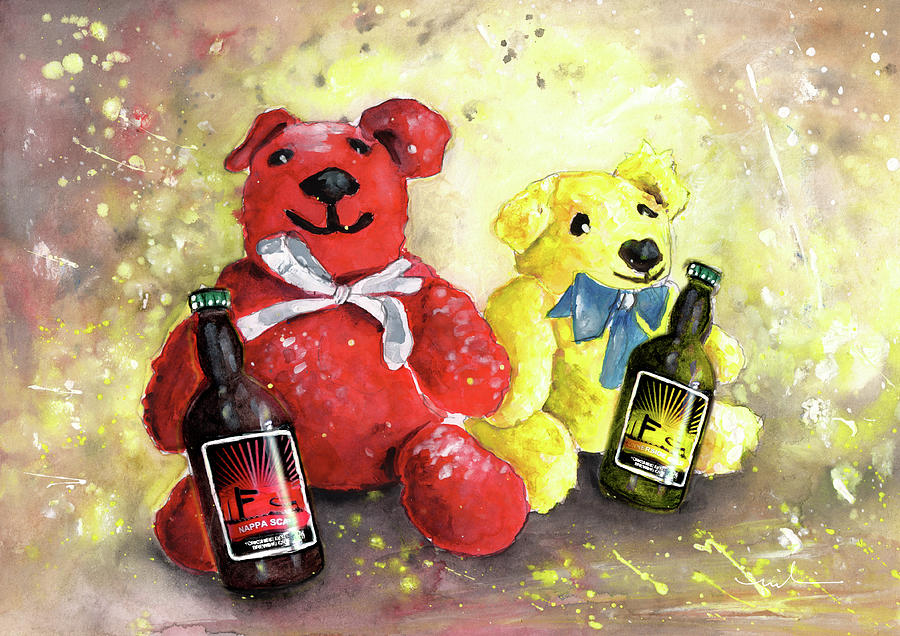 Bears And Beers From Reeth Painting by Miki De Goodaboom