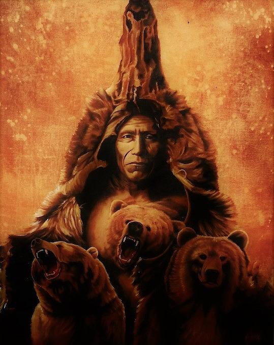 American History Painting - Bears Belly by DC Houle American History Painting - Bears Belly by DC Houle
