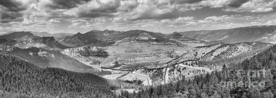 Beartooth Mountains Panorama Black And White Photograph by Adam Jewell