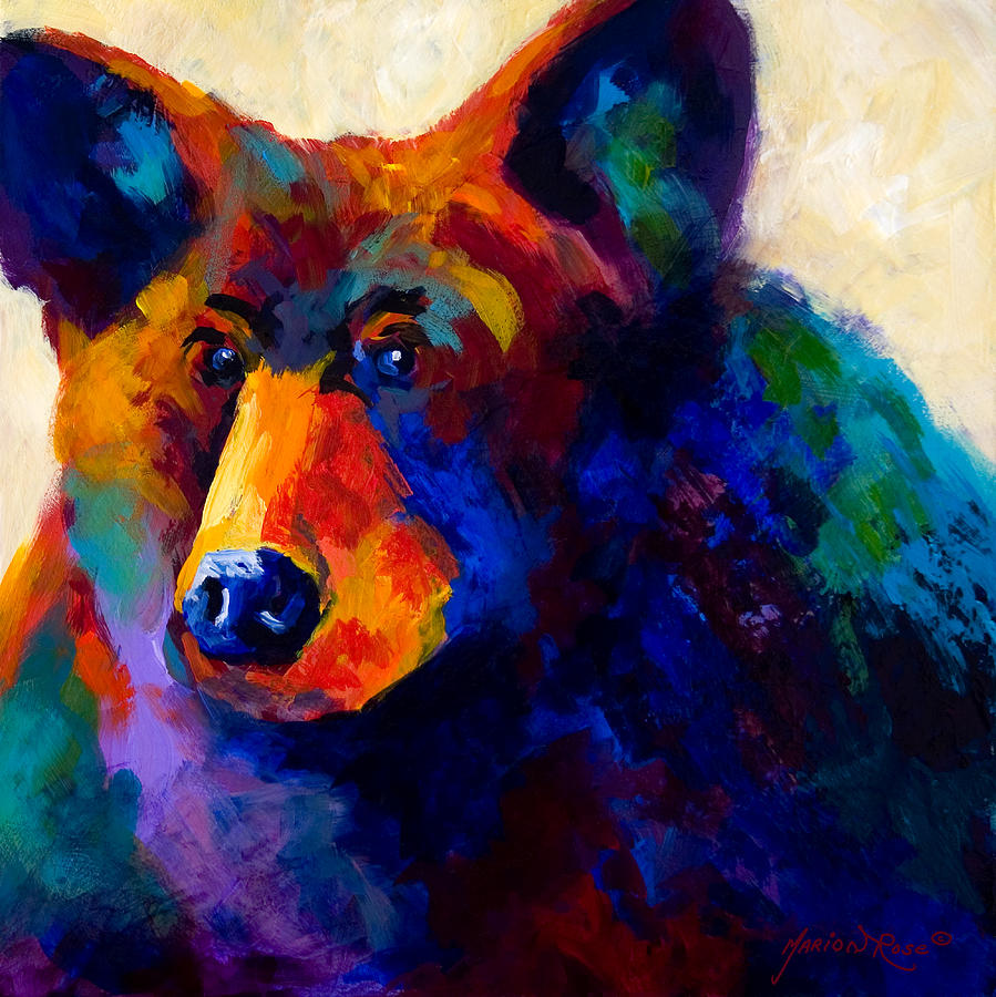 Bear Painting - Beary Nice - Black Bear by Marion Rose