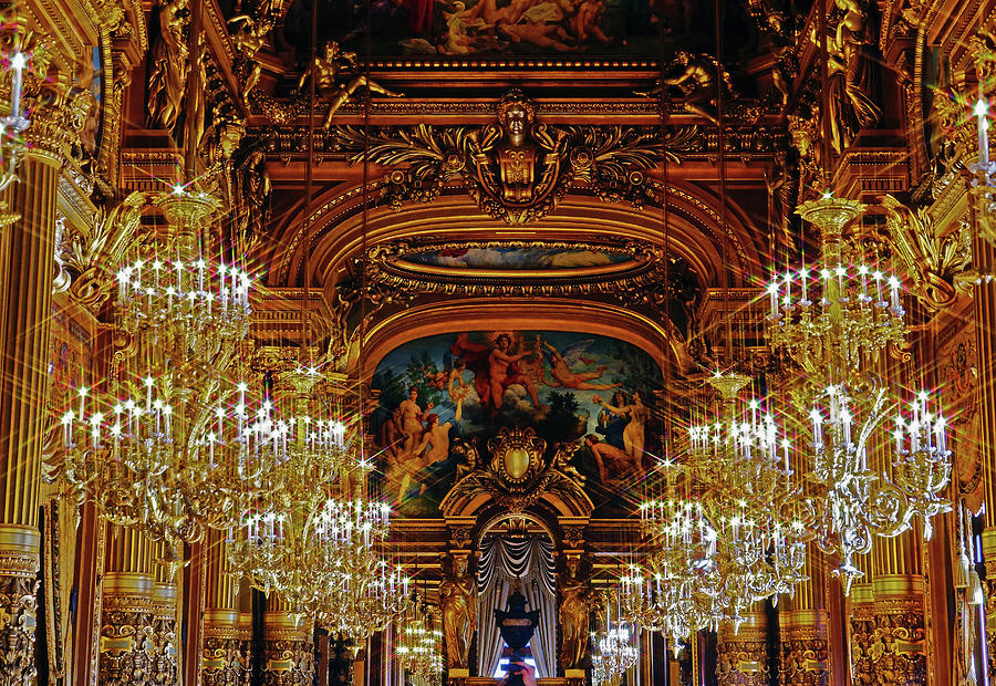 Beautiful Interior Of The Palais Garnier In Paris, France #1 Photograph by Rick Rosenshein