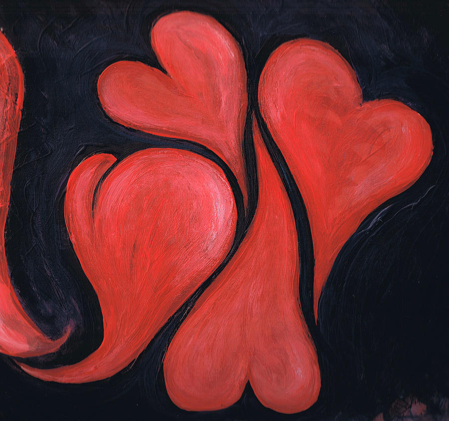 Beating Hearts  Painting by Nancy Mueller