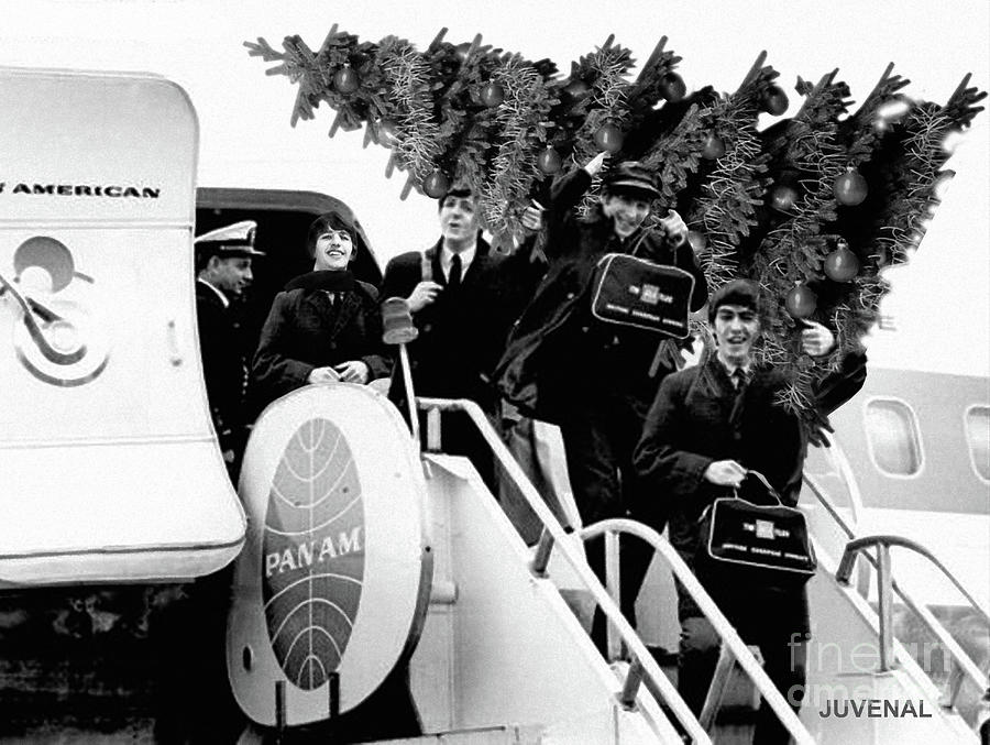 Beatles Arrive In Ny With A Christmas Tree Digital Art