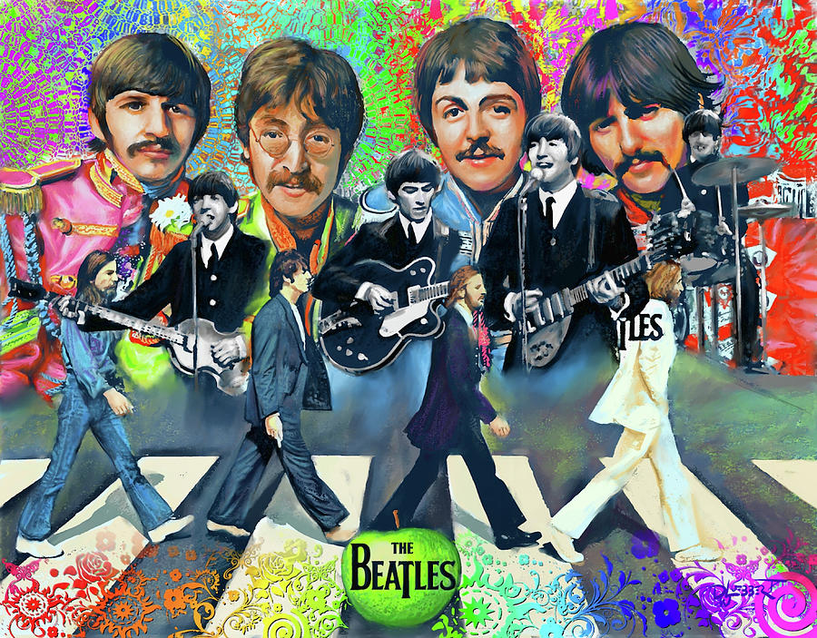 Beatles Fan Art Digital Art by David Luebbert