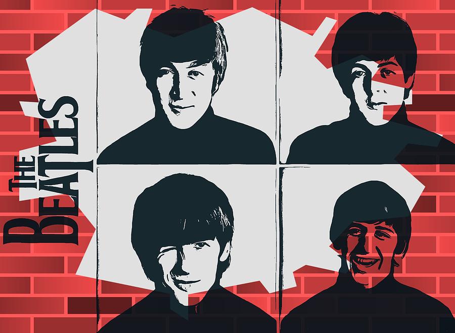 Beatles Graffiti Tribute Digital Art by Dan Sproul