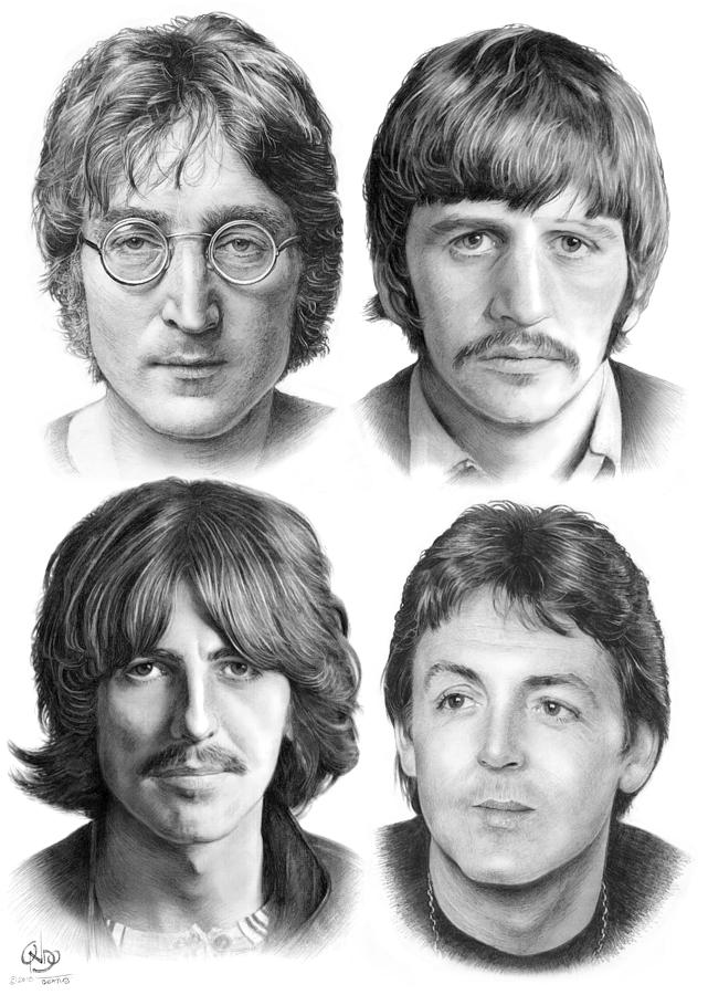 Beatles group Drawing by Vlado Ondo Pixels