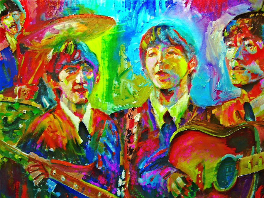 The Beatles Painting - Beatles Impressionism by Leland Castro