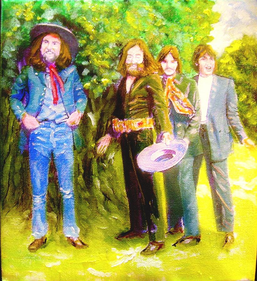 Beatles last photo shoot Painting by Leland Castro