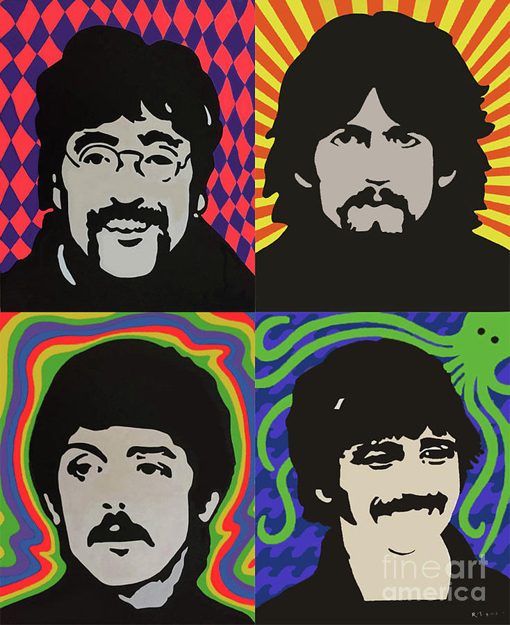 Beatles Psychedelic Digital Art by Rosemary Vasquez Tuthill