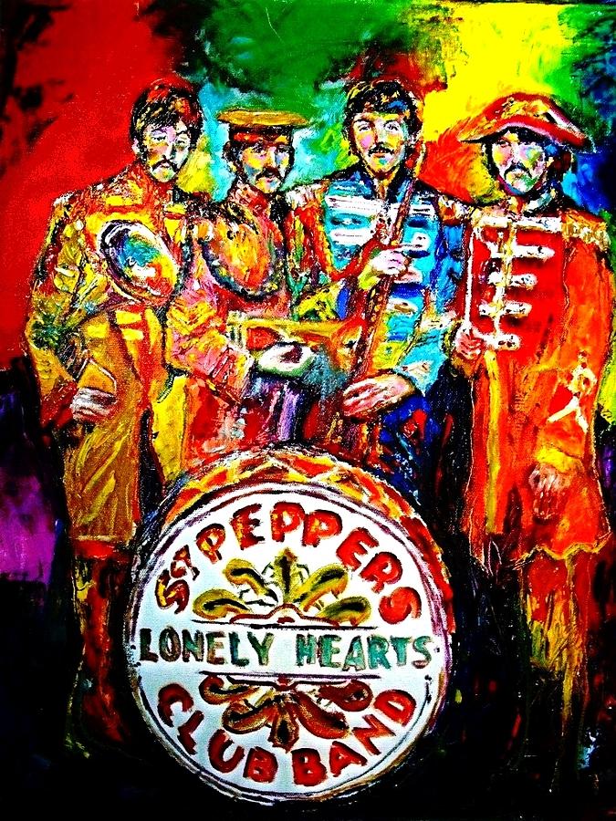 John Lennon Painting - Beatles Sgt. Pepper by Leland Castro