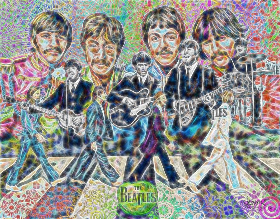 Beatles Tapestry Painting by David Luebbert