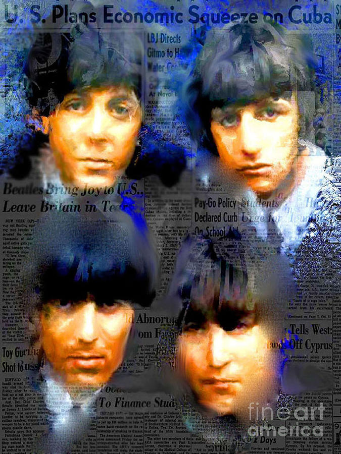 Beatles Capsule - Beatles Pop Art Canvas Digital Art by Leah Devora ...