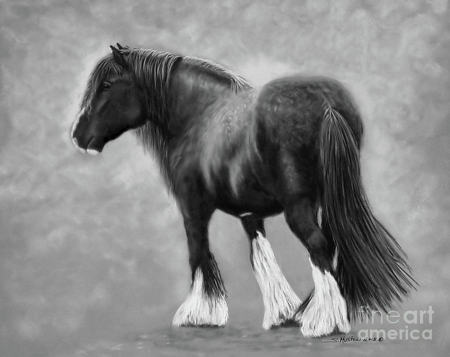 Beau the Shire Draft Horse Painting by Sandra Huston