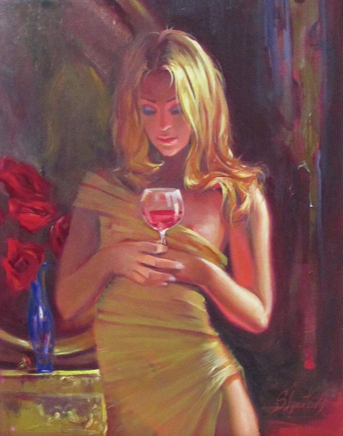 Wine Painting - Beaujolais nouveau by Sergey Ignatenko