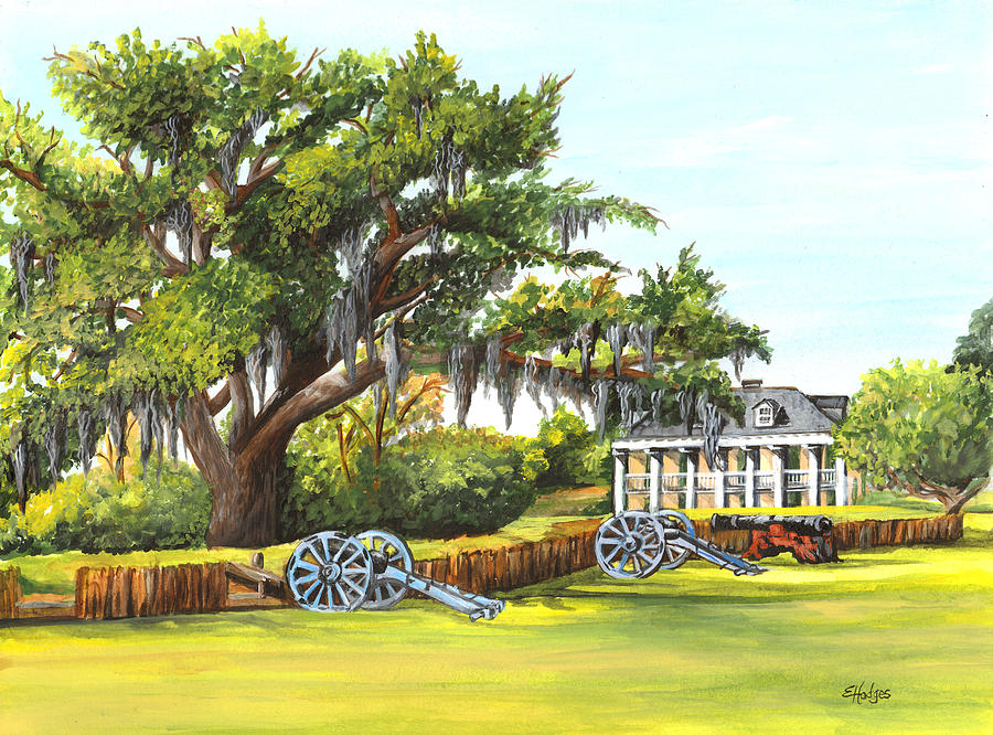 New Orleans Painting - Beauregard House by Elaine Hodges