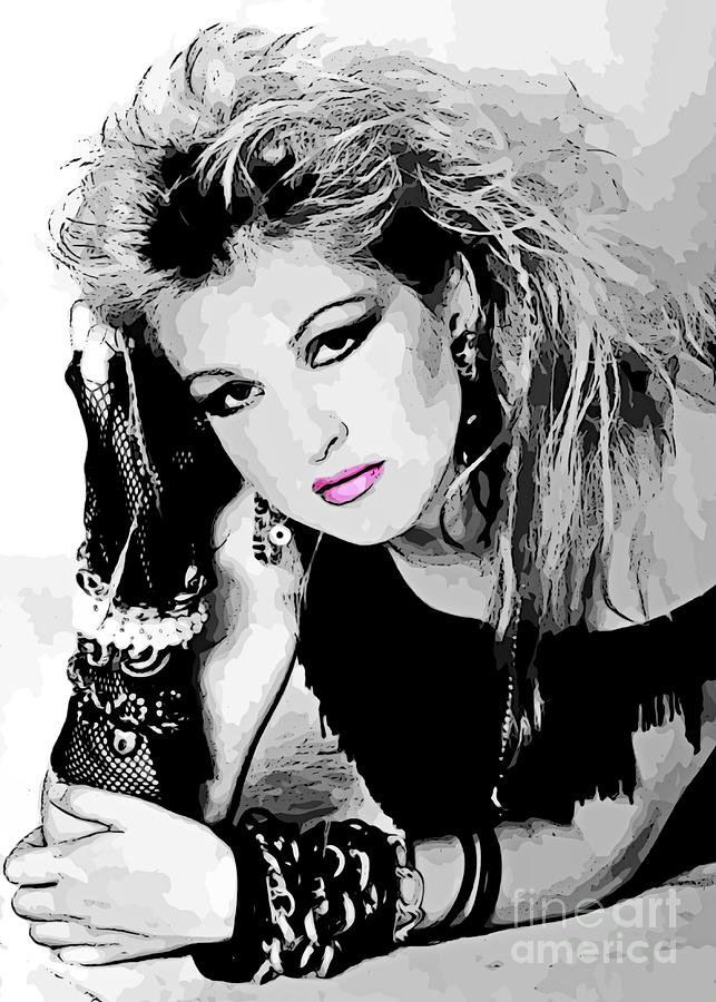 Beautiful Abstract of Cyndi Lauper Painting by John Malone Fine Art