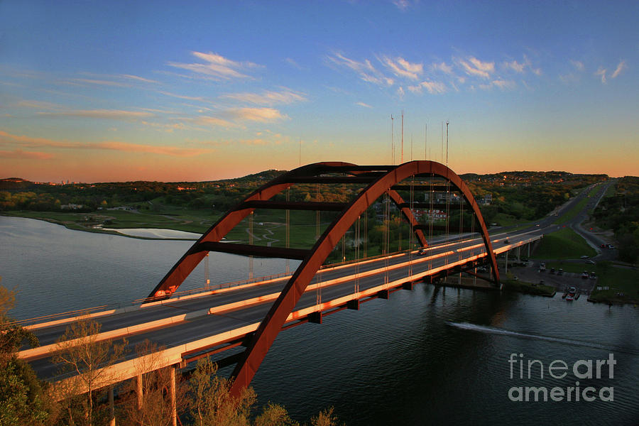 Beautiful afternoon Sunset at the 360 Bridge Pennybacker Bridge. is a photo...