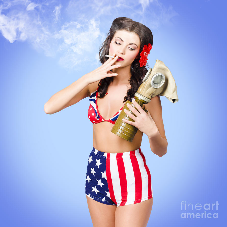 Beautiful American army pin-up girl Photograph by Jorgo Photography
