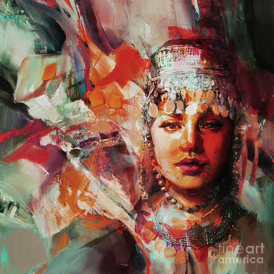 Beautiful Arabian Woman 01 Painting by Gull G