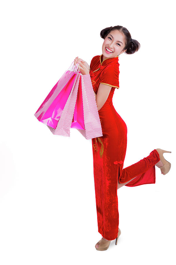 Hong Kong Photograph - Beautiful Asia girl happy smile and shopping by Anek Suwannaphoom