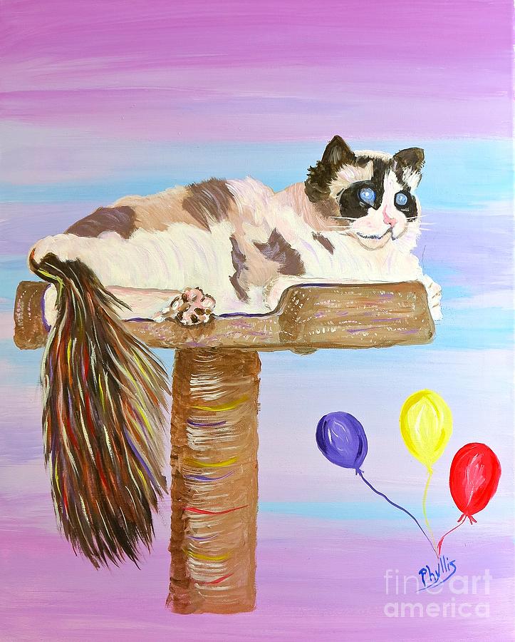 Beautiful Athena the Ragdoll Cat Painting by Phyllis Kaltenbach