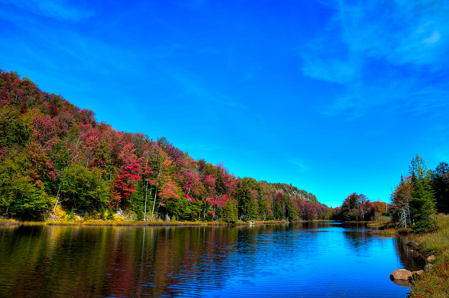 Fall Photograph - Beautiful Autumn Reflections on Bald Mountain Pond by David Patterson