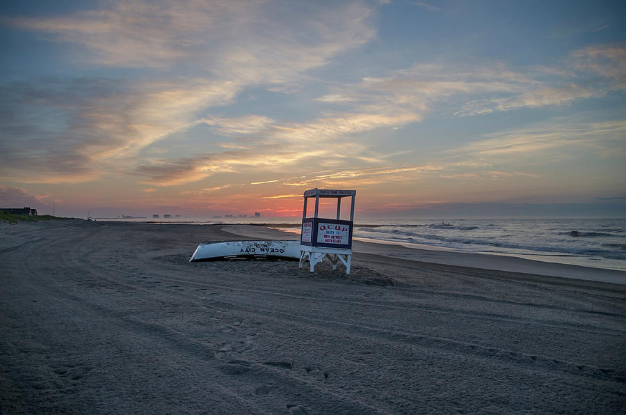 Beautiful Beach at Sunrise - Ocean City New Jersey Photograph by Bill Cannon