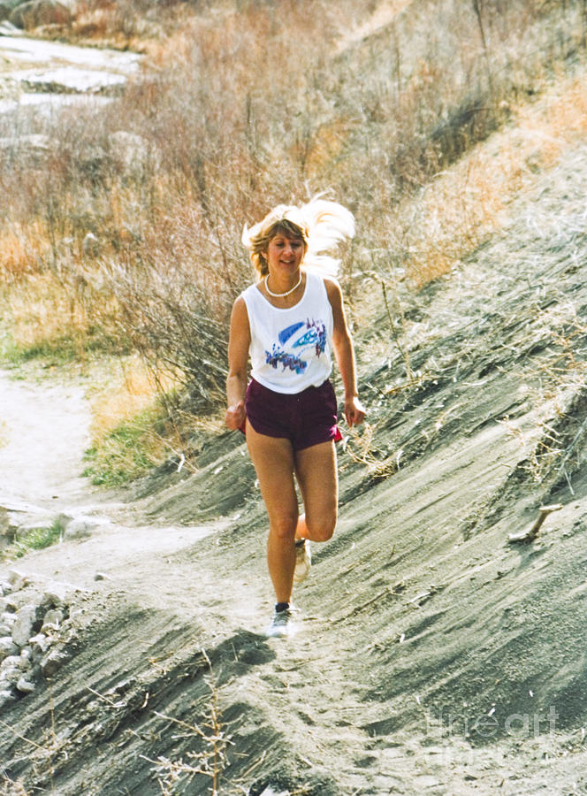 Beautiful Blond Model Trail Running Photograph by Steven Krull