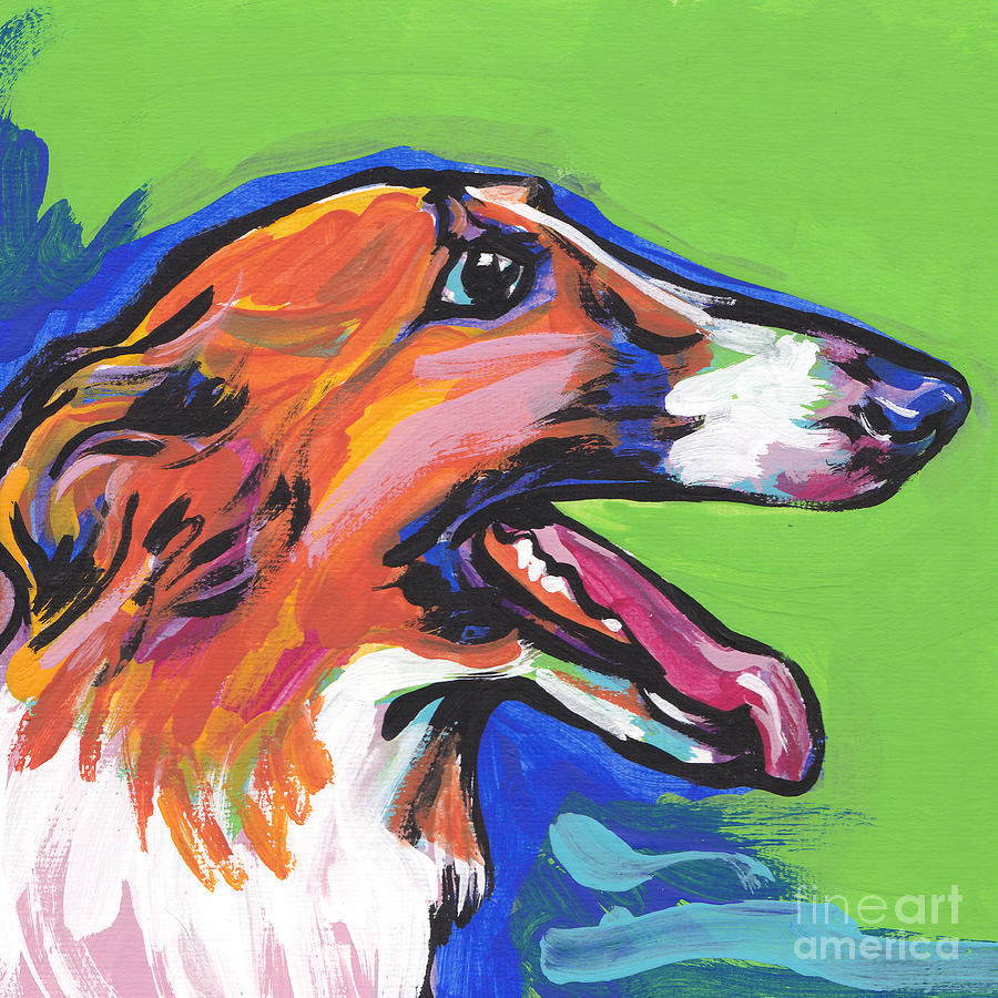Dog Painting - Beautiful Borzoi by Lea S