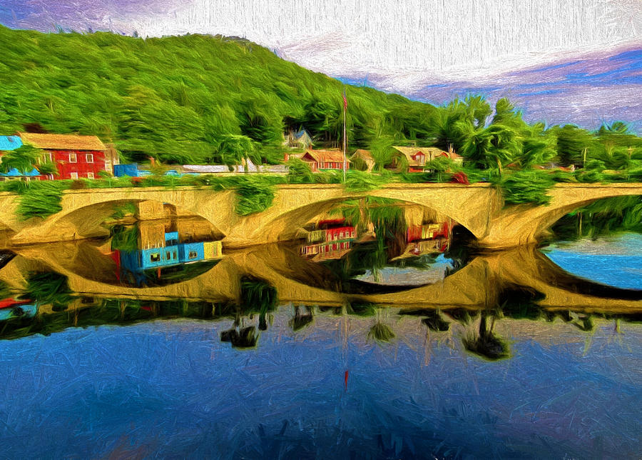 Beautiful Bridge of Flowers Painting by Mitchell R Grosky