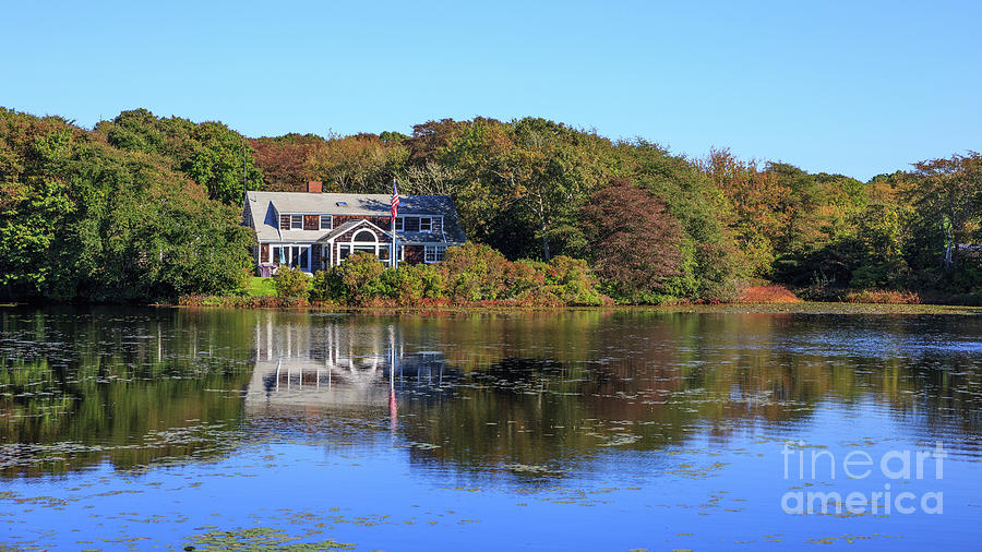 Beautiful Cape Cod Home on a pond Photograph by Edward Fielding