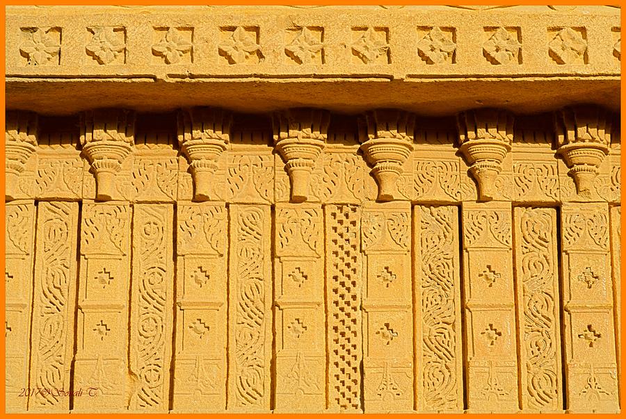 Beautiful carvings on Sandstone Photograph by Sonali Gangane