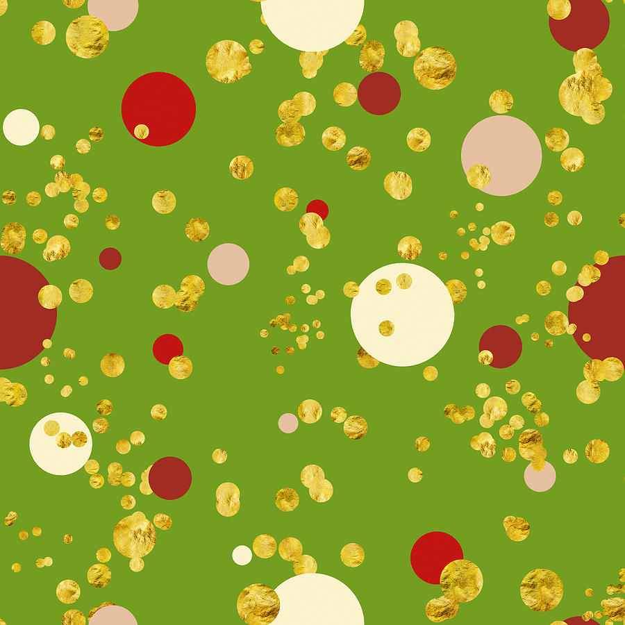 Modern Christmas Mixed Media - Modern Christmas Golden Polka Dod Pattern by Tina Lavoie Modern Christmas Mixed Media - Modern Christmas Golden Polka Dod Pattern by Tina Lavoie
