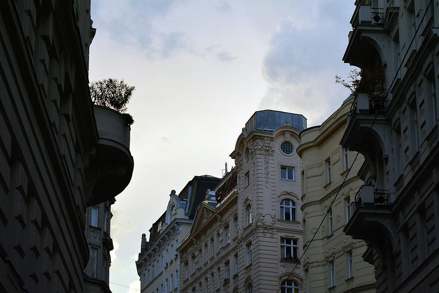 Architecture Photograph - Beautiful classical buildings at sundown in Vienna by Oana Unciuleanu