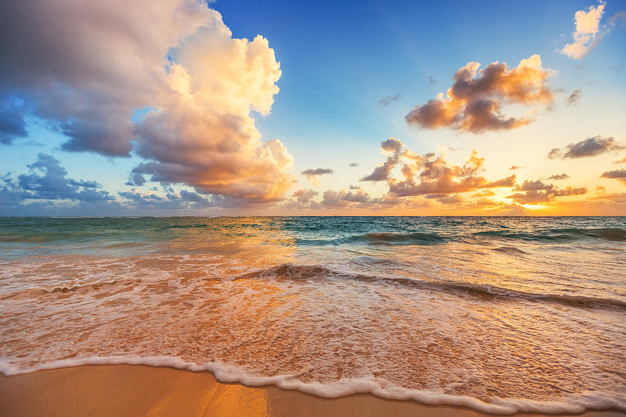 Beautiful Cloudscape Over Caribbean Sea Sunrise Shot Photograph By Valentin Valkov Fine Art