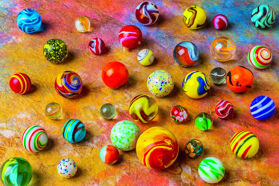 Beautiful Colored Glass Marbles Photograph by Garry Gay