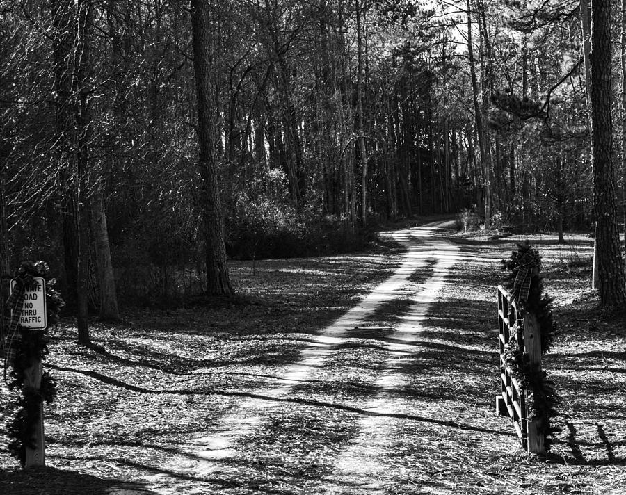 Beautiful Country Road B  W Photograph by Roberta Byram
