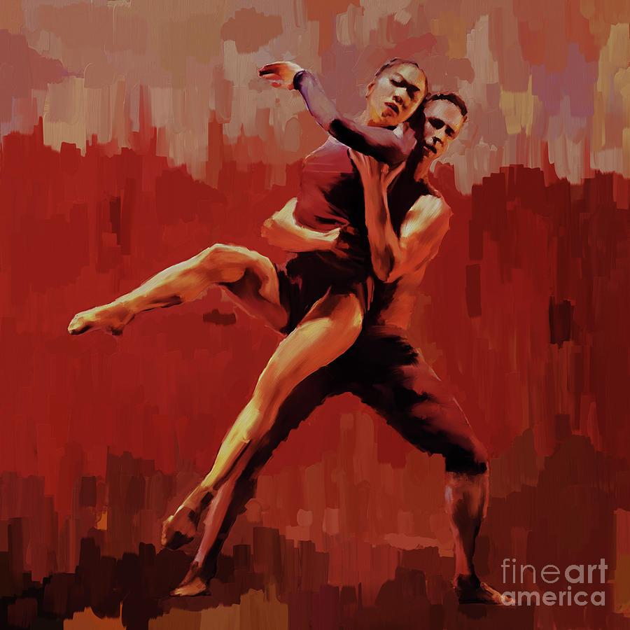 Beautiful Couple Dance 02 Painting by Gull G